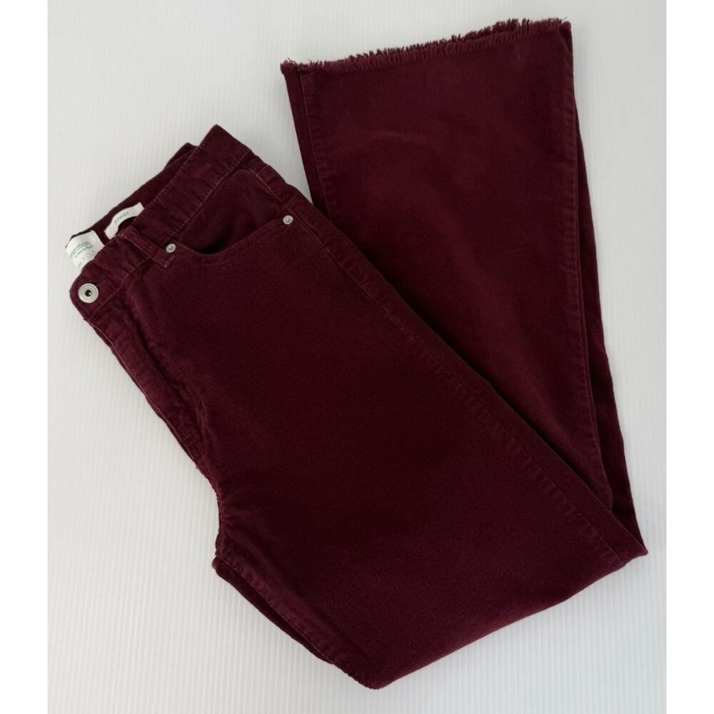Celebrity Pink Flower Corduroy Flare Jeans Burnt Red Size 11/30 (Fit 30x29) - Picture 3 of 12